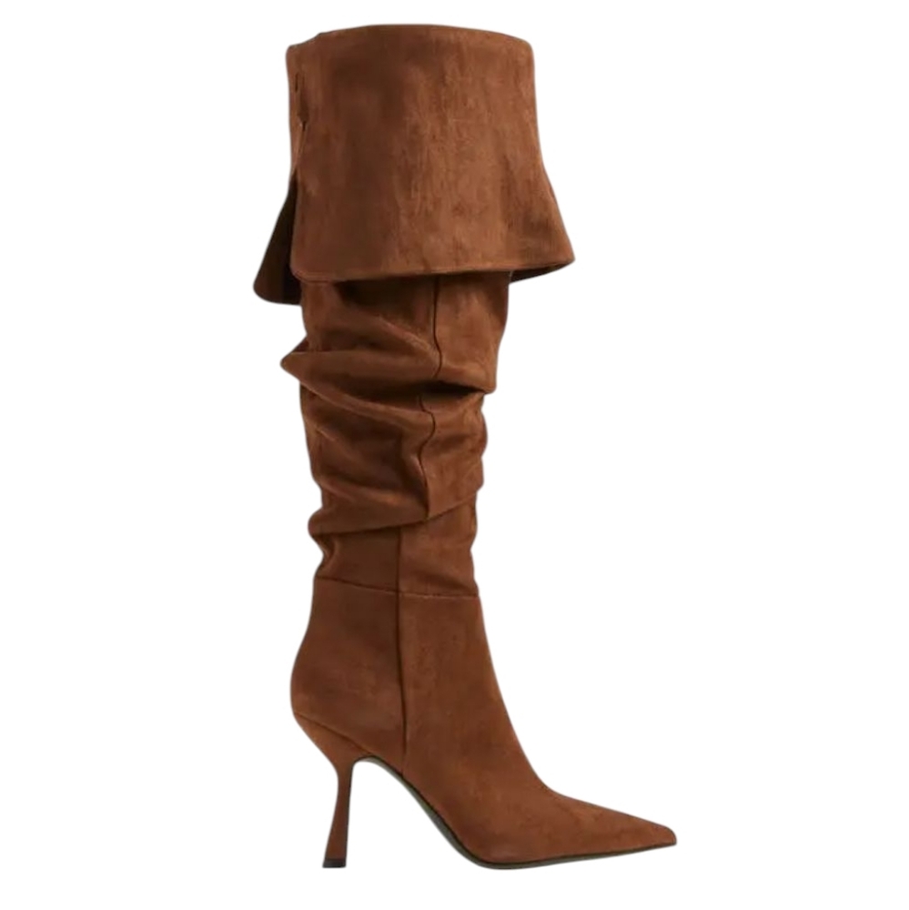 Jeffrey Campbell Acclaim Thigh High Brown Faux Suede Boots....Size 7